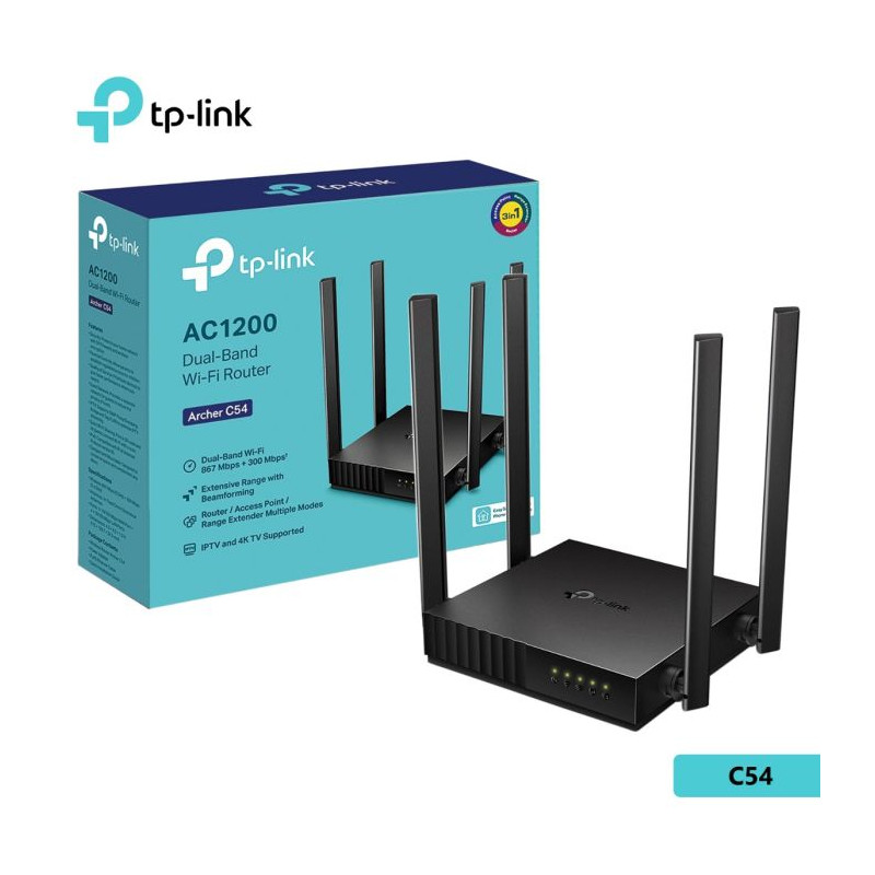 WIRELESS ROUTER TP LINK AC1200 ARCHER C54
